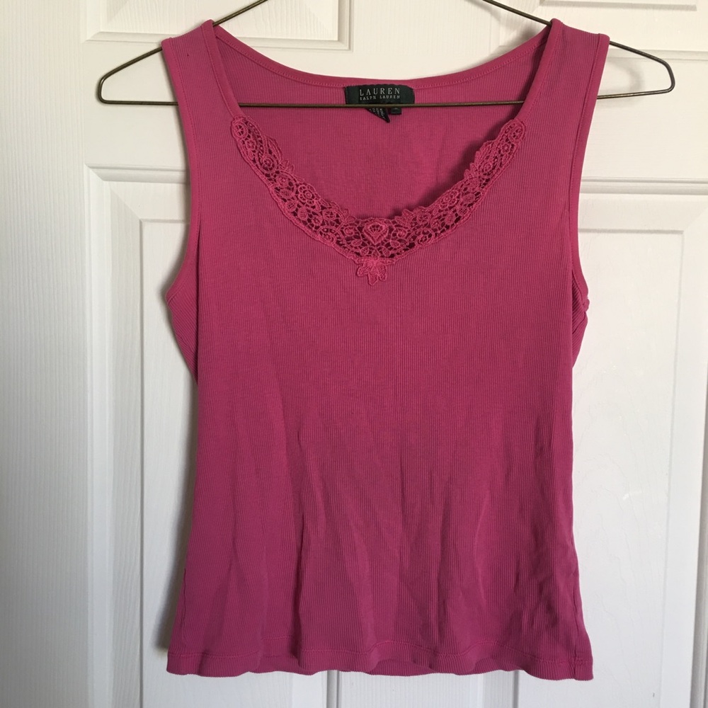 Lauren Ralph Lauren Crochet Embroidered Tank Top